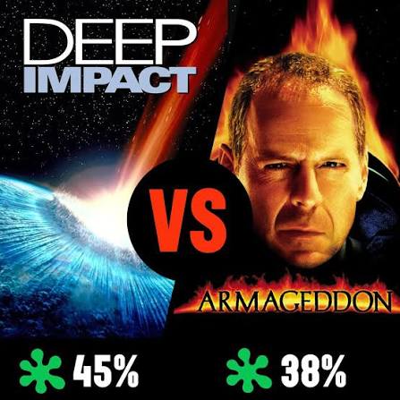 20 years ago, two very similar movies opened a month apart. Which do you  think is better - 'Deep Impact' or 'Armageddon'?
