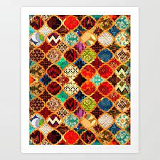 Break out your top hats and monocles; A32 Epic Colored Traditional Moroccan Artwork Art Print By Arteresting Society6