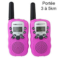 Talkie Walkie 22 Canaux Push To Talk Ecran Lcd Portee 3 A 5 Km Rose Radios Interphone Achats De Noel