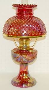 178 Fenton Aladdin 1993 Red Carnival Glass Table Lamp Lot 178 Antique Oil Lamps Fenton Lamps Carnival Glass