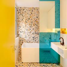 The bathroom tile designs featured here use contrasting colors, patterns and textures to achieve dramatic results. Eight Bold Bathrooms That Make Use Of More Than Just White Tiles