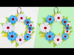 How To Make Easy Beautiful Paper Flower Wall Hanging Idea Diy Wall Decoration Ideas Ezzycrafts Diy Wall Decoration Hanging Flower Wall Paper Flower Wall