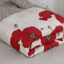 ： imprimé ， longueur (cm) :: Couette Imprimee 220x240 Cm Coquelicot Housse De Reve