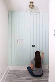 Sep 27, 2020 · installing a vertical shiplap accent wall as a backdrop to the plush headboard and contemporary bedside tables adds character and texture to this tiny bedroom. How To Install A Vertical Shiplap Wall Abby Lawson