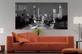 Downtown atlanta skyline panoramic sepia wall art print. Atlanta Skyline The Walking Dead Large Format Photograph