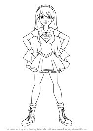 An interesting twist in her familial story is that supergirl is actually older than. Step By Step How To Draw Supergirl From Dc Super Hero Girls Drawingtutorials101 Com Superhero Coloring Pages Girl Superhero Superhero Coloring