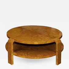 French art deco side table by louis sognot $ 3,200. Art Deco Two Tier Burl Round Coffee Table
