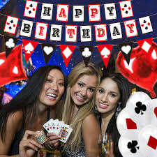 How can i decorate my game room? Buy 49 Pcs Casino Theme Party Decorations Kit Includes Poker Happy Birthday Banner Casino Triangle Bunting Las Vegas Party Decorations Casino Balloons Happy Birthday Cake Topper Online In Indonesia B08jpssnxh