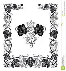Black And White Vines Vector Vine Grapes And Leaves Vector Frame Stock Vector Image 56721604 Wine Painting Wine Art Grapes