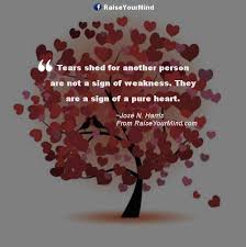 Love Quotes Sayings Verses Tears Shed For Another Person Are Not A Sign Of Weakness They Are A Sign Of A Pure Heart Raise Your Mind