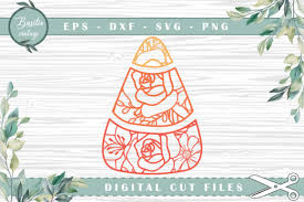 Candy Corn Floral Halloween Cutting File Graphic By Basilio Vintage Creative Fabrica