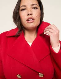 BERNARDO] Military Faux Wool Long