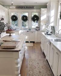 Love The Green Walls White Cabinets Kitchen In 2019 Farmhouse Kitchen Cabinets Home Decor White Farmhouse Kitchens