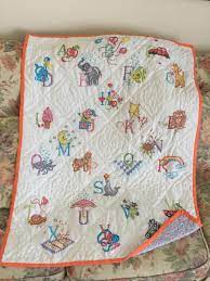 Fo I Finished My Bucilla Baby Quilt All Hand Stitched And Hand Quilted Extremely Pleased How It Turned Out I Think I M Hooked On Cross Stitching Blankets Now R Crossstitch