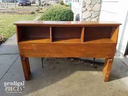 This diy bookcase plan from young house love also leaves room for knick knacks and decor pieces to add personality to the bedroom. Repurposed Bookcase Headboard Bench Prodigal Pieces