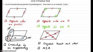 Teacher's support and resource disk (lessons overview, tests, answer keys and mark scheme; Geometry Unit 5 Practice Test 1 3 Youtube