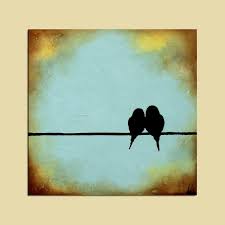 Birds Sitting On A Wire Painting Original Birds On A Wire Painting 12 X 12 Signature Art Painting Original Paintings Art