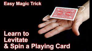 Once it does, grab the card and set the rest of the deck down. Easy Magic Trick How To Levitate And Spin A Playing Card Youtube