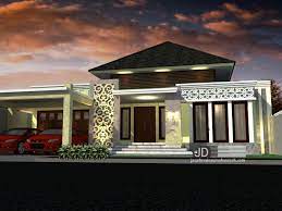 Ingin desain rumah modern yang nyaman dan low budget? Desain Rumah Bali Tropis Modern 1 Lantai Bapak Erwin Cilegon