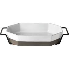 Roasting tins, trays & racks. Recycled Stoneware Baking Tray W Holder Costa Nova Earthhero