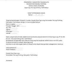 Contoh Surat Keterangan Usaha Mikro Surat Pengusaha Pemerintah