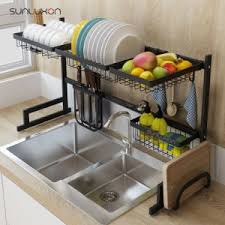 2 layer stainless dish drainer. China 95cm 2 Layer Stainless Steel Stand Storage Holder Kitchen Dish Rack China Dish Drying Rack And Storage Rack Drainer Price