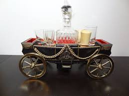 Black And Gold Carriage Vintage Black And Gold Prince Charming Carriage Musical Bar Set With Liquor Decanter And Six Shot Glasses Vintage Black Bar Set Vintage