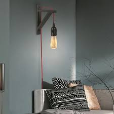 Ball applique murale orientable avec tablette métal h30cm. Applique Murale En Bois Noir Avec Cables Rouge Valga 3 Suisses