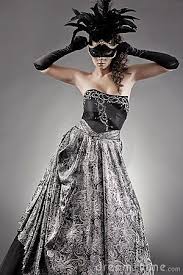 Circus Black Masquerade Mask Fashion Silver Evening Gown Dress Masquerade Dresses Masquerade Ball Costume Masquerade Ball Gowns