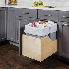 Check spelling or type a new query. Double Bin Pullout Waste Container System With Different Can Finishes Available 35 Quart 8 75 Gallon Or 50 Quart 12 5 Gallon Sizes Min Cab Opening 15 W By Hardware Resources Kitchensource Com