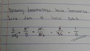 Variabel acak $x$ menyatakan banyak bola putih yang terambil. Sebuah Kotak Berisi 4 Bola Putih Dan 5 Bola Biru