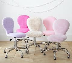 Round Upholstered Desk Chair Brushed Nickel Base Kids Office Chair Kids Desk Chair Girls Desk Chair