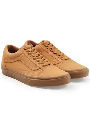 Vans old skool all black canvas lace up low top shoes men's size 11 used. Vans Old Skool Leather Sneakers In Camel Modesens