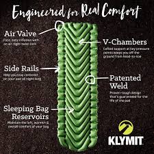 Klymit Static V Lightweight Sleeping Pad Camping Sleeping Pad Sleeping Pads Camping Mat
