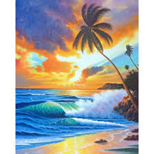 Dengan mudah sehingga sketsa pemandangan yang. Lukisan Cetak Pemandangan Pantai Plus Bingkai Ukuran 65 45 Shopee Indonesia