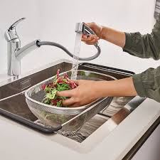 Grohe Eurosmart Smesitel Za Kuhnya S Izdrpvash Se Dush 30305000 Grohe Wood Tile House Styles