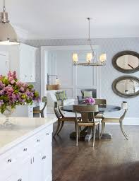 10 Kitchens That Wow With Wallpaper Farmhouse Kitchen Design Home Decor Transitional Dining Room