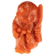 The red coral gemstone is found in the reef's of italy which is the oldest origin of this gemstone. Chinese Red Coral Monk Hand Carved Asian Art Taiwan Statue Sculpture For Sale At 1stdibs
