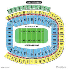 Sanford Stadium Seating Chart Georgia Meticulous Sanford