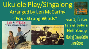 Ian & Sylvia,Neil Young-Four Strong Winds,vsn1-faster(cover)Ukulele Play  Along-Music At Green Gables