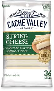 58% fat, 0% carbs, 42% protein. Mozzarella String Cheese Cache Valley Creamery