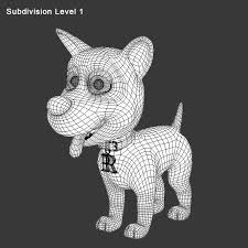 3d Model Cartoon Dog Rex Edge Flow Dog Animation 3d Character Character Design