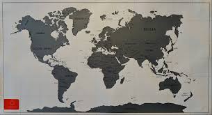 Impresso aguarelado à mão, 240 x 240 cm. Mapa Mundo Raspar 1 Receita De Viagem