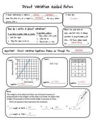 Direct Variation Guided Notes Direct Variation Guided Notes Directions