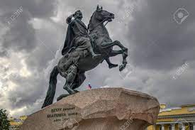 The bronze horseman of the title was sculpted by étienne maurice falconet and completed in 1782. The Bronze Horseman Equestrian Statue Of Peter The Great In Stock Photo Picture And Royalty Free Image Image 116280812