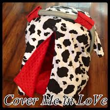 Cow Print And Red Minky Car Seat Canopy Etsy Car Seats Cow Print New Baby Products