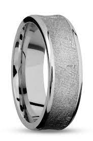 Men S Wedding Band Made With White Gold And Meteorite Customize This Style On Our W Titanium Wedding Rings Mens Wedding Bands White Gold Unique Diamond Rings
