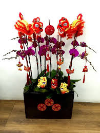 Chinese New Year Orchid Arrangement Chinese New Year Flower Chinese New Year Decorations Large Flower Arrangements