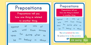 Prepositions grade grammar lesson english place lessons preposition teaching wordzila reading words spelling position always direction noun study writing things. First Grade Prepositions Poster Teacher Made