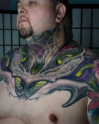 Shining Trapezohedron Finished more than a year ago….. yes I suck at  posting all the tattoos I do. It wraps up onto the head, back of the neck  and across the back